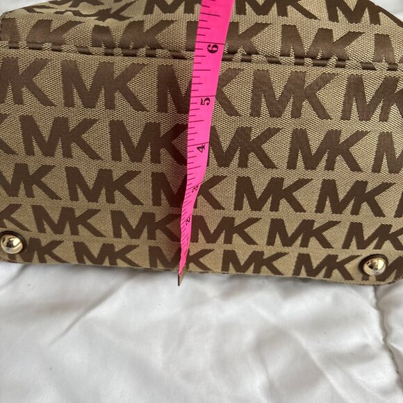 MICHAEL Michael Kors Brown Signature Logo Tote Leather Straps Shoulder Bag - Picture 6 of 14